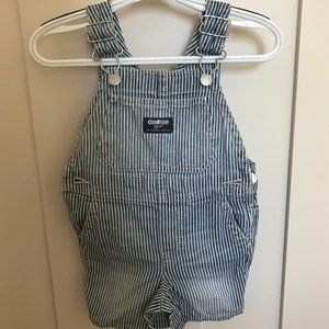 🎉2/$30 SALE Osh Kosh Stripe Short Overalls - 12 M